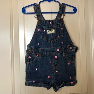 OshKosh B’gosh baby girl jean overalls.